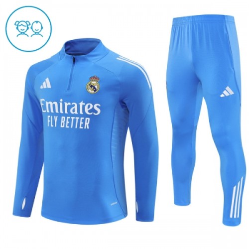 Real Madrid Training Huppari 2025-26 Neljännes Zip Sininen - Lasten Real Madrid Training Huppari 2025-26 Neljännes Zip Sininen - Lasten